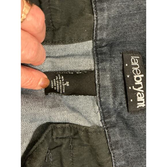 Lane Bryant Venezia Blue Jeans Women Sz 24 Short Wide Legged Dark Wash Stretch - Picture 5 of 11